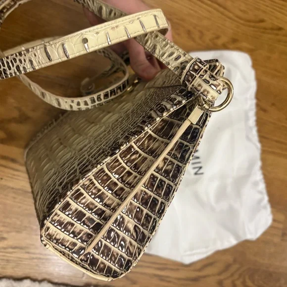 Brahmin Tan Crocodile Embossed Crossbody Bag - Picture 3 of 6